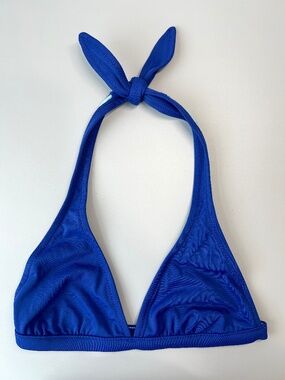 J.Crew NWT Swimsuits Solid Halter Bikini Top Size XS Byzantine Blue Color
